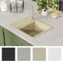 Fregadero de cocina de granito con un seno beige de vidaXL, Fregaderos - Ref: Foro24-144860, Precio: 167,89 €, Descuento: %