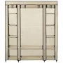 Armario con compartimentos y varillas tela crema 150x45x176 cm de vidaXL, Armarios roperos - Ref: Foro24-282435, Precio: 52,3...