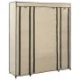 Armario con compartimentos y varillas tela crema 150x45x176 cm de vidaXL, Armarios roperos - Ref: Foro24-282435, Precio: 52,3...