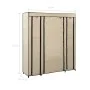 Armario con compartimentos y varillas tela crema 150x45x176 cm de vidaXL, Armarios roperos - Ref: Foro24-282435, Precio: 52,3...