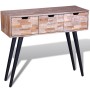 Mesa consola con 3 cajones de madera de teca reciclada en Mesas auxiliares | Comprar online en Foru.es