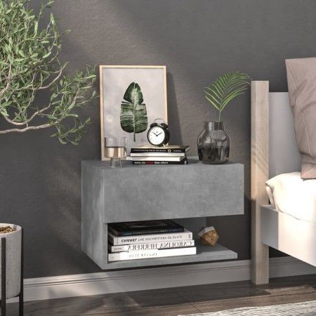 Mesita de noche de pared color gris hormigón de vidaXL, Mesitas de noche - Ref: Foro24-810961, Precio: 36,95 €, Descuento: %