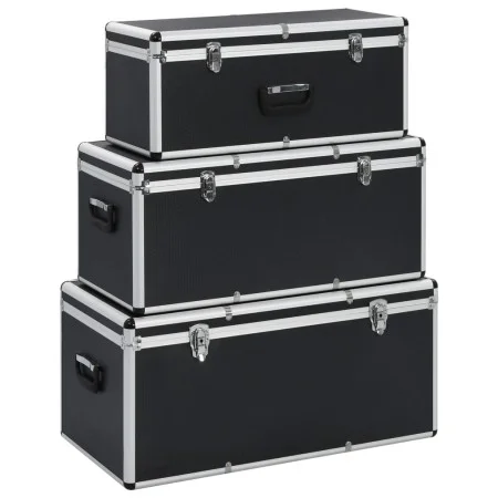 Storage boxes 3 units black aluminum by vidaXL, Toolboxes - Ref: Foro24-91853, Price: 210,90 €, Discount: %