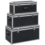 Cajas de almacenamiento 3 unidades aluminio negro de vidaXL, Cajas de herramientas - Ref: Foro24-91853, Precio: 214,91 €, Des...