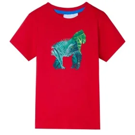 Camiseta infantil color rojo 128 de , Camisetas para niños - Ref: Foro24-12257, Precio: 8,06 €, Descuento: %