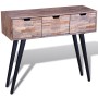 Mesa consola con 3 cajones de madera de teca reciclada en Mesas auxiliares | Comprar online en Foru.es