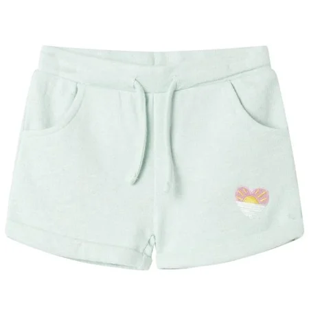 Pantalones cortos infantiles con cordón verde menta claro mixto 128 de , Pantalones de niños - Ref: Foro24-10977, Precio: 10,...