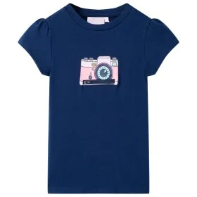 Camiseta infantil azul marino 128 de , Camisetas para niños - Ref: Foro24-10472, Precio: 8,45 €, Descuento: %