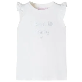 Camiseta infantil con mangas de volantes blanco 140 de , Camisetas para niños - Ref: Foro24-10498, Precio: 8,19 €, Descuento: %