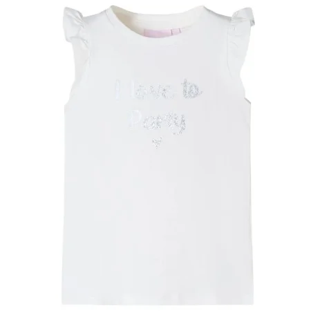 Camiseta infantil con mangas de volantes blanco 140 de , Camisetas para niños - Ref: Foro24-10498, Precio: 8,19 €, Descuento: %