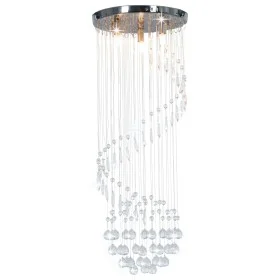 Lámpara de techo con cuentas de cristal plateado en espiral G9 de vidaXL, Lámparas - Ref: Foro24-281577, Precio: 77,60 €, Des...
