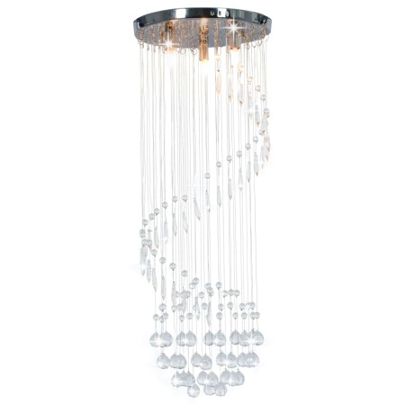 Lámpara de techo con cuentas de cristal plateado en espiral G9 de vidaXL, Lámparas - Ref: Foro24-281577, Precio: 75,96 €, Des...