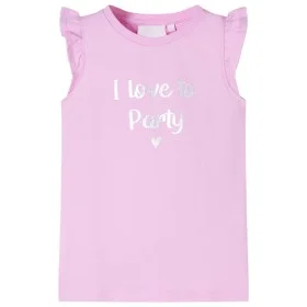 Camiseta infantil de manga volante color lila 140 de , Camisetas para niños - Ref: Foro24-10508, Precio: 8,19 €, Descuento: %