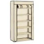 Mueble zapatero con funda de tela color crema 58x28x106 cm de vidaXL, Zapateros y organizadores de calzado - Ref: Foro24-2824...