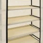 Mueble zapatero con funda de tela color crema 58x28x106 cm de vidaXL, Zapateros y organizadores de calzado - Ref: Foro24-2824...