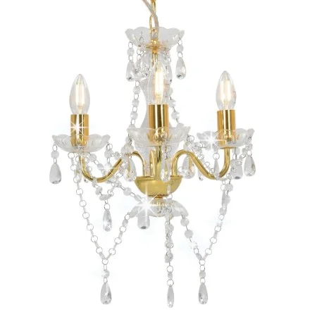Lámpara de araña con cuentas dorado redonda 3 x E14 de vidaXL, Lámparas - Ref: Foro24-281600, Precio: 63,42 €, Descuento: %