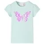 Camiseta infantil de manga casquillo menta claro 140 de , Camisetas para niños - Ref: Foro24-10838, Precio: 8,24 €, Descuento: %