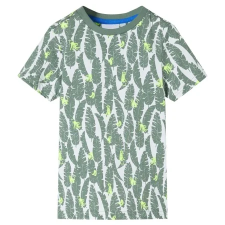 Camiseta infantil crudo y verde hiedra oscuro 92 de , Camisetas para niños - Ref: Foro24-11674, Precio: 8,64 €, Descuento: %
