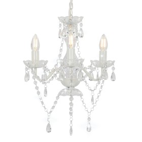 Lámpara de araña con cuentas plateado redonda 3 x E14 de vidaXL, Lámparas - Ref: Foro24-281596, Precio: 51,29 €, Descuento: %