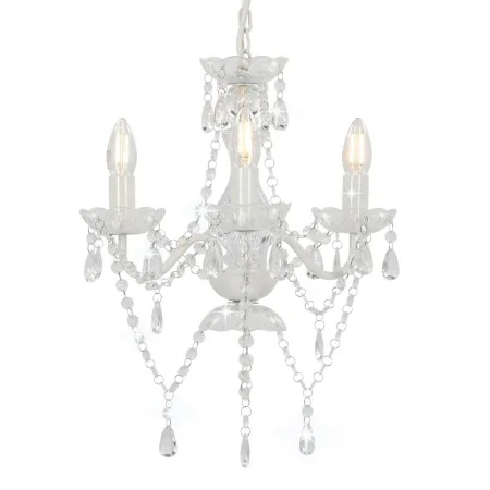 Lámpara de araña con cuentas plateado redonda 3 x E14 de vidaXL, Lámparas - Ref: Foro24-281596, Precio: 55,35 €, Descuento: %