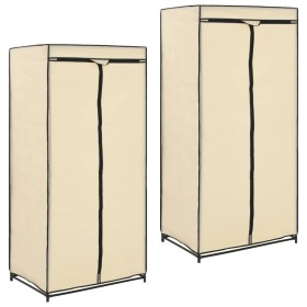 Armarios 2 unidades color crema 75x50x160 cm de vidaXL, Armarios roperos - Ref: Foro24-282443, Precio: 41,19 €, Descuento: %