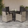 Set comedor de jardín 5 pzas cojines ratán sintético gris claro en Conjuntos de jardín | Comprar online en Foru.es