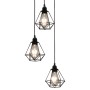 Lámpara de techo con diseño de rombos negra 3 bombillas E27 de vidaXL, Lámparas - Ref: Foro24-281634, Precio: 54,62 €, Descue...