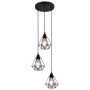 Lámpara de techo con diseño de rombos negra 3 bombillas E27 de vidaXL, Lámparas - Ref: Foro24-281634, Precio: 54,62 €, Descue...