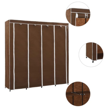 Armario con 4 compartimentos marrón 175x45x170 cm de vidaXL, Armarios roperos - Ref: Foro24-282446, Precio: 55,22 €, Descuent...