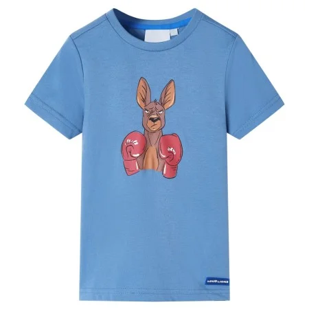 Camiseta infantil de manga corta azul medio 128 de , Camisetas para niños - Ref: Foro24-11877, Precio: 8,19 €, Descuento: %