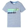 Camiseta infantil de manga corta azul mélange 116 de , Camisetas para niños - Ref: Foro24-12171, Precio: 8,19 €, Descuento: %