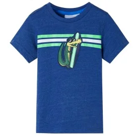 Camiseta infantil azul oscuro mélange 140 de , Camisetas para niños - Ref: Foro24-12488, Precio: 8,32 €, Descuento: %