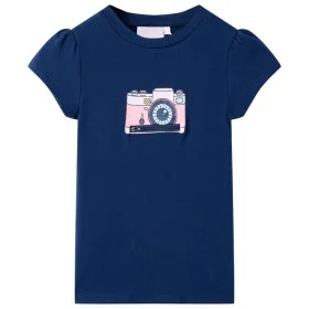 Camiseta infantil azul marino 140 de , Camisetas para niños - Ref: Foro24-10473, Precio: 8,45 €, Descuento: %