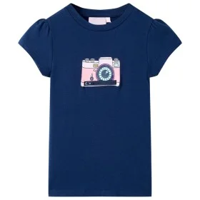 Camiseta infantil azul marino 116 de , Camisetas para niños - Ref: Foro24-10471, Precio: 8,45 €, Descuento: %