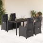 Set de muebles jardín 5 pzas con cojines ratán sintético negro en Conjuntos de jardín | Comprar online en Foru.es