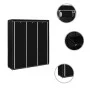 Armario con compartimentos y varillas tela negro 150x45x175 cm de vidaXL, Armarios roperos - Ref: Foro24-282453, Precio: 44,8...