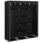 Armario con compartimentos y varillas tela negro 150x45x175 cm de vidaXL, Armarios roperos - Ref: Foro24-282453, Precio: 43,9...