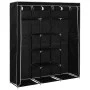 Armario con compartimentos y varillas tela negro 150x45x175 cm de vidaXL, Armarios roperos - Ref: Foro24-282453, Precio: 44,8...
