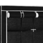 Armario con compartimentos y varillas tela negro 150x45x175 cm de vidaXL, Armarios roperos - Ref: Foro24-282453, Precio: 43,9...