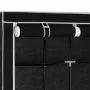 Armario con compartimentos y varillas tela negro 150x45x175 cm de vidaXL, Armarios roperos - Ref: Foro24-282453, Precio: 44,8...