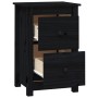 Mesitas de noche 2 uds madera maciza de pino negro 40x35x61,5cm de vidaXL, Mesitas de noche - Ref: Foro24-820955, Precio: 88,...