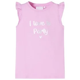 Camiseta infantil de manga volante color lila 116 de , Camisetas para niños - Ref: Foro24-10506, Precio: 8,19 €, Descuento: %