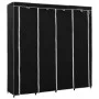 Armario con 4 compartimentos negro 175x45x170 cm de vidaXL, Armarios roperos - Ref: Foro24-282445, Precio: 58,13 €, Descuento: %
