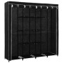 Armario con 4 compartimentos negro 175x45x170 cm de vidaXL, Armarios roperos - Ref: Foro24-282445, Precio: 63,91 €, Descuento: %