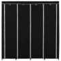 Armario con 4 compartimentos negro 175x45x170 cm de vidaXL, Armarios roperos - Ref: Foro24-282445, Precio: 63,91 €, Descuento: %