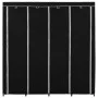 Armario con 4 compartimentos negro 175x45x170 cm de vidaXL, Armarios roperos - Ref: Foro24-282445, Precio: 58,13 €, Descuento: %