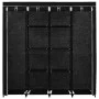 Armario con 4 compartimentos negro 175x45x170 cm de vidaXL, Armarios roperos - Ref: Foro24-282445, Precio: 58,13 €, Descuento: %
