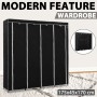 Armario con 4 compartimentos negro 175x45x170 cm de vidaXL, Armarios roperos - Ref: Foro24-282445, Precio: 63,91 €, Descuento: %