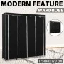 Armario con 4 compartimentos negro 175x45x170 cm de vidaXL, Armarios roperos - Ref: Foro24-282445, Precio: 58,13 €, Descuento: %