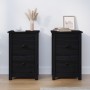 Mesitas de noche 2 uds madera maciza de pino negro 40x35x61,5cm de vidaXL, Mesitas de noche - Ref: Foro24-820955, Precio: 88,...